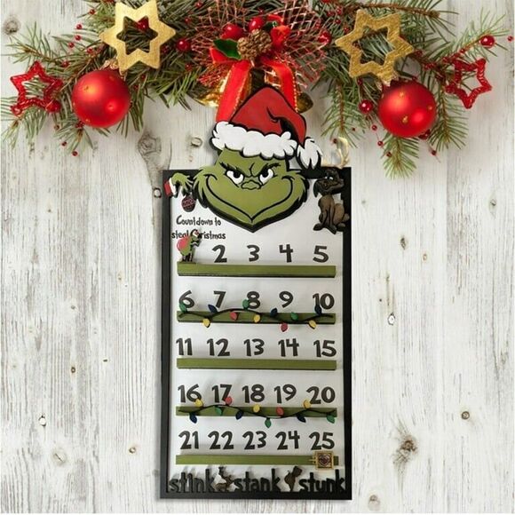 DR. Seuss Christmas Grinch Countdown Calendar Large Christmas Decor Holiday NIB - Picture 1 of 6